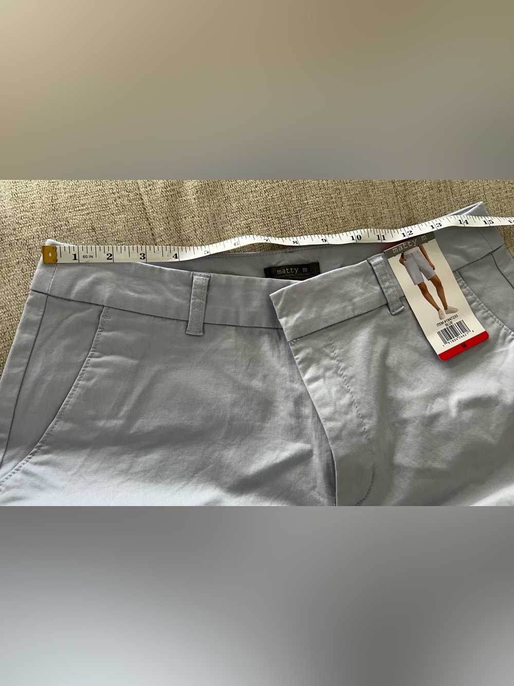 Matty M Light Gray Wonens Flat Front Shorts #167 - Picture 3 of 6